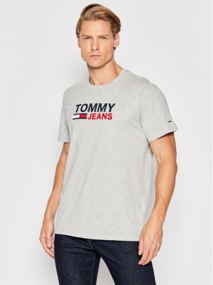 Тениска Tommy Jeans сиво