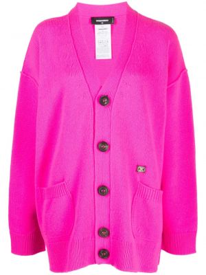 Woll strickjacke mit v-ausschnitt Dsquared2 pink