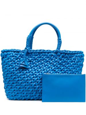 Δερμάτινη τσάντα shopper Alanui μπλε