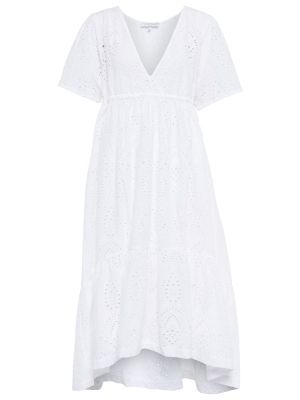 Памучна миди рокля Heidi Klein бяло
