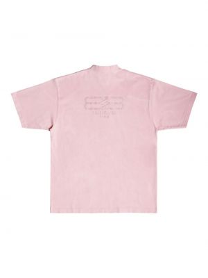 T-krekls ar izšuvumiem ar apaļu kakla izgriezumu Balenciaga rozā