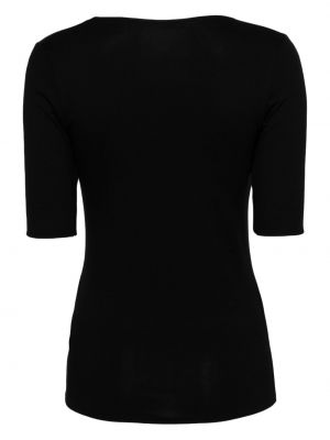Jersey t-shirt mit v-ausschnitt Majestic Filatures schwarz