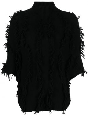 Haut à franges en tricot Christian Dior noir