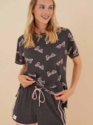 Pijamale din bumbac Women'secret gri