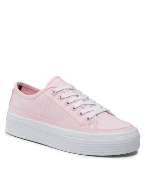 Sneakersy w paski Tommy Hilfiger różowe