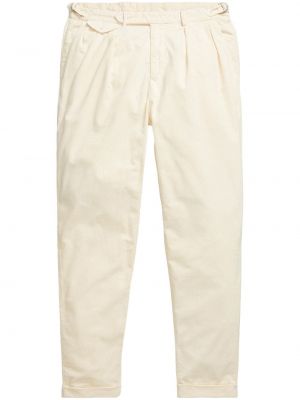Bavlnené nohavice s mašľou s potlačou Polo Ralph Lauren biela