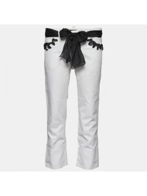 Jeansy bawełniane Armani Pre-owned białe