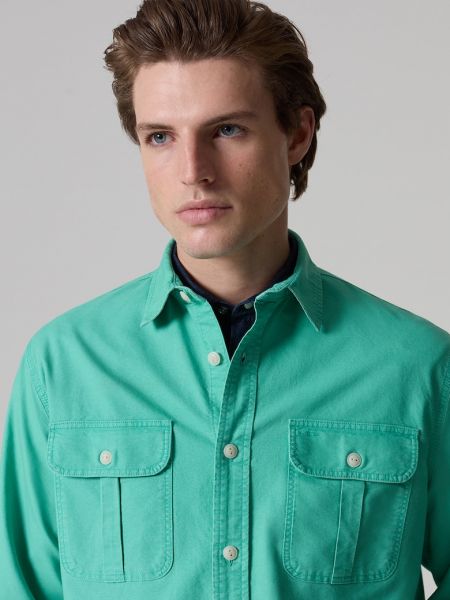 Хлопковая рубашка с карманами Ovs зеленая