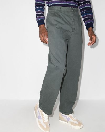 Pantalones rectos de espiga Carhartt Wip gris
