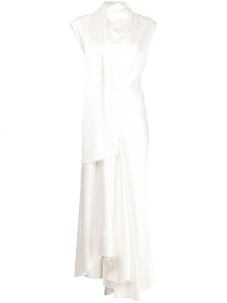 Μίντι φόρεμα ντραπέ Acler λευκό
