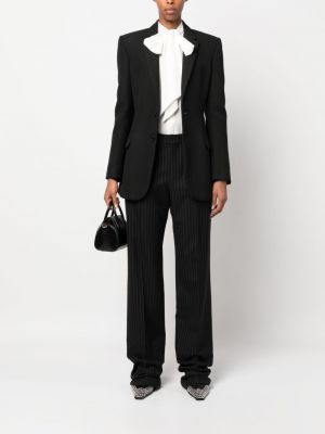 Pruhované rovné kalhoty Saint Laurent černé