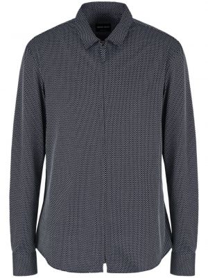 Chemise à motif géométrique Giorgio Armani bleu