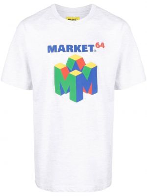 Trykt t-skjorte Market grå