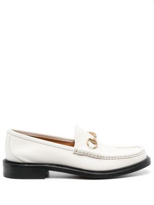 Δερμάτινα loafers Gucci λευκό