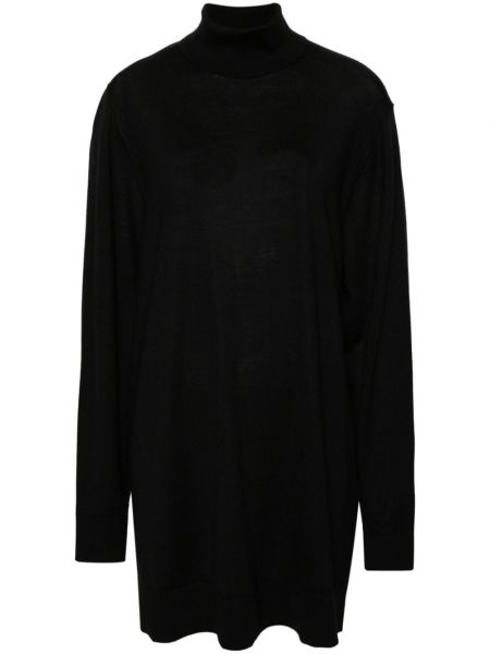Vlněné šaty Helmut Lang černé
