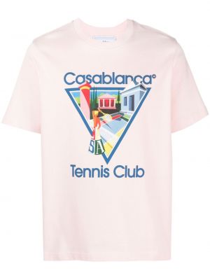 T-shirt con stampa Casablanca rosa