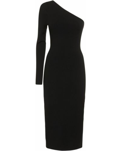 Μίντι φόρεμα από βισκόζη Victoria Beckham μαύρο