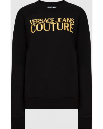 Джинсовий світшоти з вишивкою Versace Jeans Couture, чорний