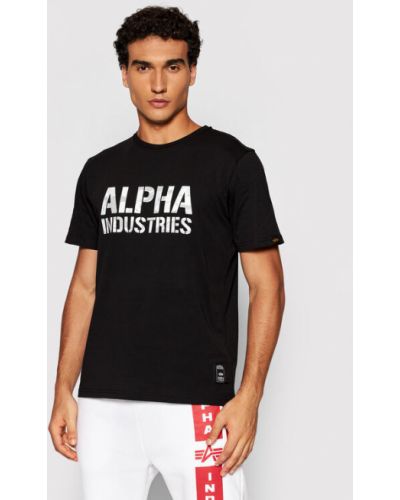 T-shirt à imprimé Alpha Industries noir