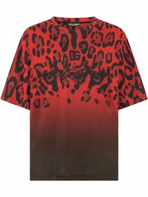 Majica s potiskom z leopardjim vzorcem Dolce & Gabbana