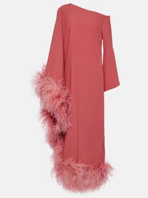 Dlouhé šaty z peří Taller Marmo růžové