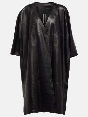 Kožený kabát Rick Owens čierna