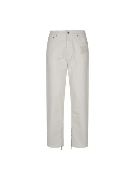 Straight jeans mit reißverschluss Off-white weiß