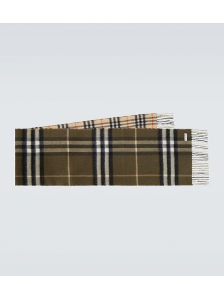 Sjekket kashmir frynser skjerf Burberry beige