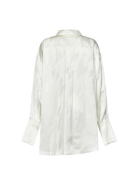 Blusa oversized asimétrica de raso The Attico blanco