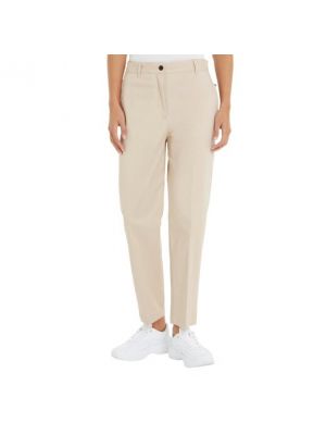 Pantalones chinos de cintura alta Tommy Hilfiger beige