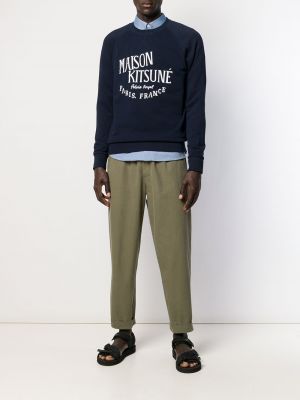 Sweatshirt mit print Maison Kitsuné blau