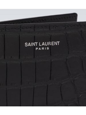 Bőr pénztárca Saint Laurent fekete