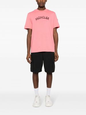 T-shirt en coton à imprimé Moncler rose