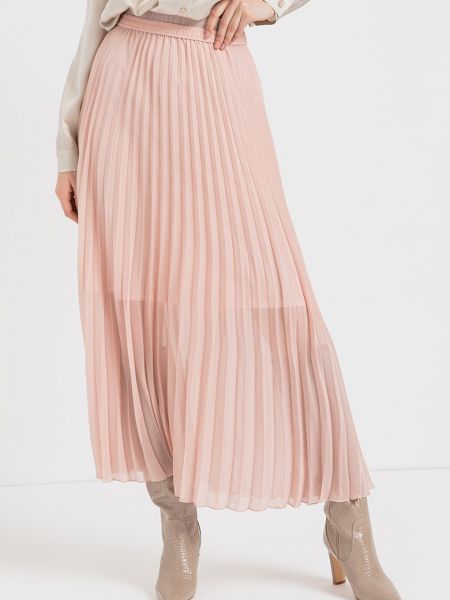 Плиссированная длинная юбка Marella розовая