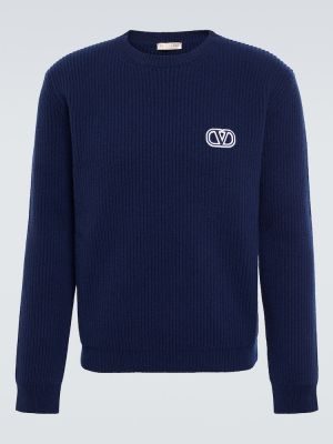 Μάλλινος πουλόβερ Valentino μπλε