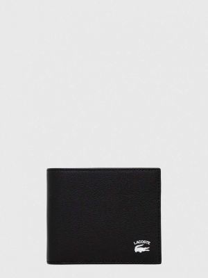 Czarny portfel skórzany Lacoste