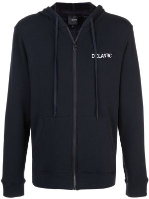 Velours hoodie mit reißverschluss Delantic blau