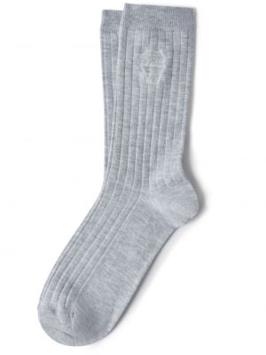 Pletené ponožky Brunello Cucinelli sivá