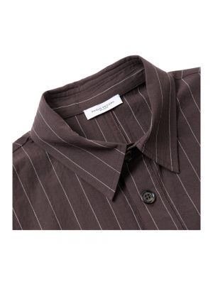 Camisa de algodón a rayas Paolo Pecora marrón