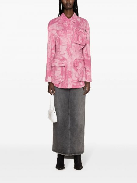 Džínová bunda s oděrkami Blumarine růžová