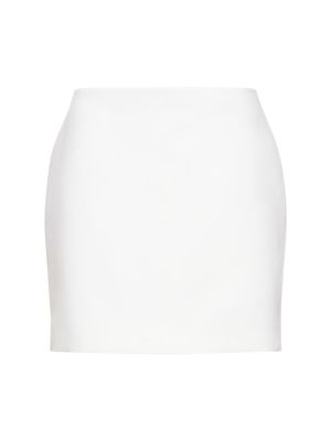 Βαμβακερή λινή φούστα mini Michael Kors Collection λευκό