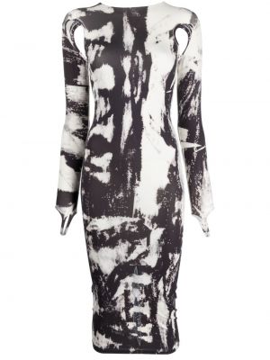 Robe mi-longue à imprimé à motifs abstraits Andreādamo