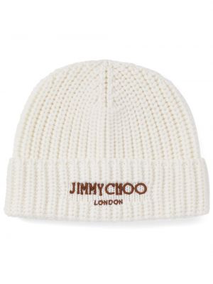Čepice s výšivkou Jimmy Choo bílý