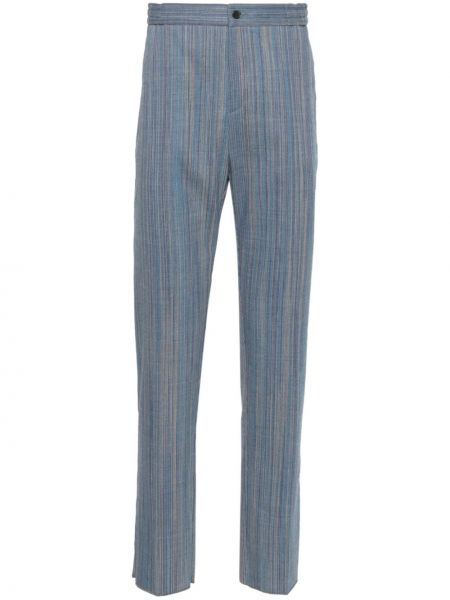 Pantalon slim à rayures en jacquard Etro bleu
