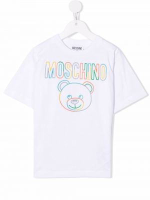 Trykt t-skjorte for jenter Moschino Kids hvit