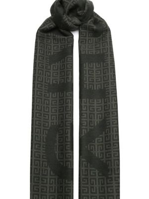 Шелковый шерстяной шарф Givenchy хаки