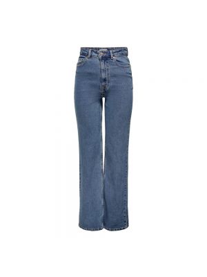 Straight jeans mit geknöpfter mit reißverschluss Only blau