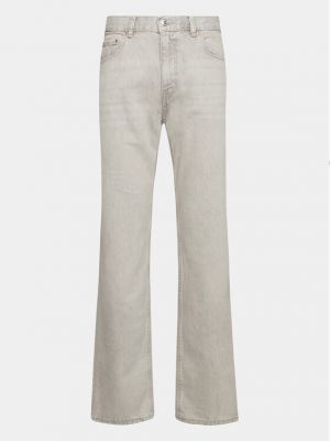 Priliehavé džínsy s rovným strihom Gina Tricot sivá
