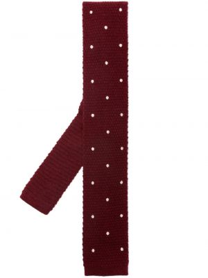 Pletena pikčasta kravata Eleventy rdeča