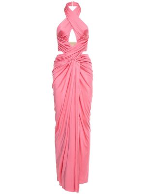 Drapované dlouhé šaty Moschino růžové